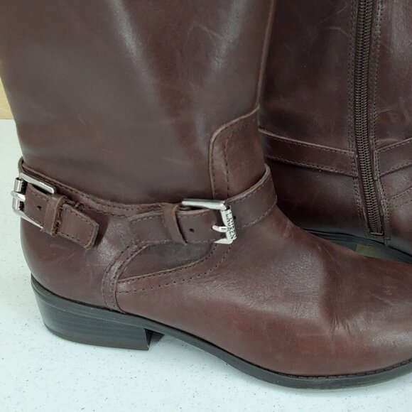 Lauren Ralph Lauren Boots Women Size 6B Brown Leather Mesi Ankle Equestrian Moto - Picture 5 of 12